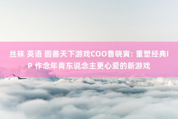 丝袜 英语 圆善天下游戏COO鲁晓寅: 重塑经典IP 作念年青东说念主更心爱的新游戏