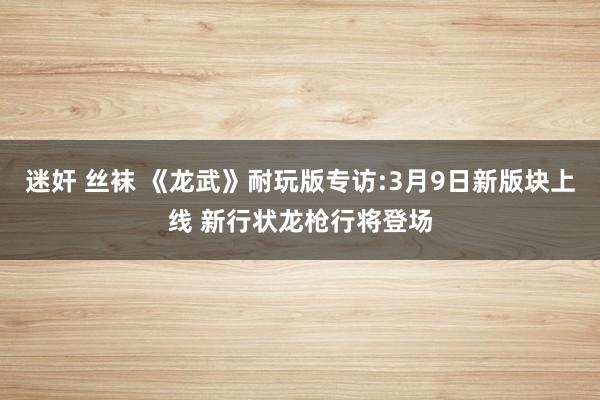 迷奸 丝袜 《龙武》耐玩版专访:3月9日新版块上线 新行状龙枪行将登场