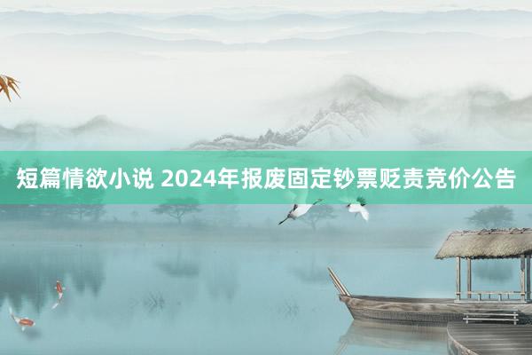 短篇情欲小说 2024年报废固定钞票贬责竞价公告