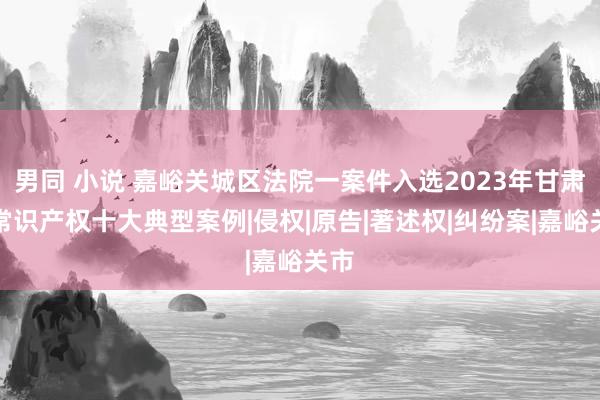 男同 小说 嘉峪关城区法院一案件入选2023年甘肃省常识产权十大典型案例|侵权|原告|著述权|纠纷案|嘉峪关市